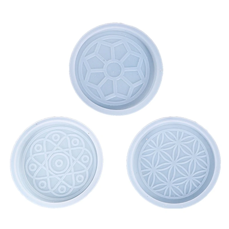 

1/3Pcs Resin Coaster Molds Flower Pattern Silicone Molds for Epoxy Casting DIY Custom Coasters Mold Gift Home Decoration