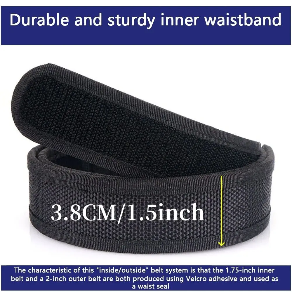 2 Inch Men's Belt Outdoor Black Tactical Belt Oxford Cloth Mountaineering Nylon Wide Waist Work Belt