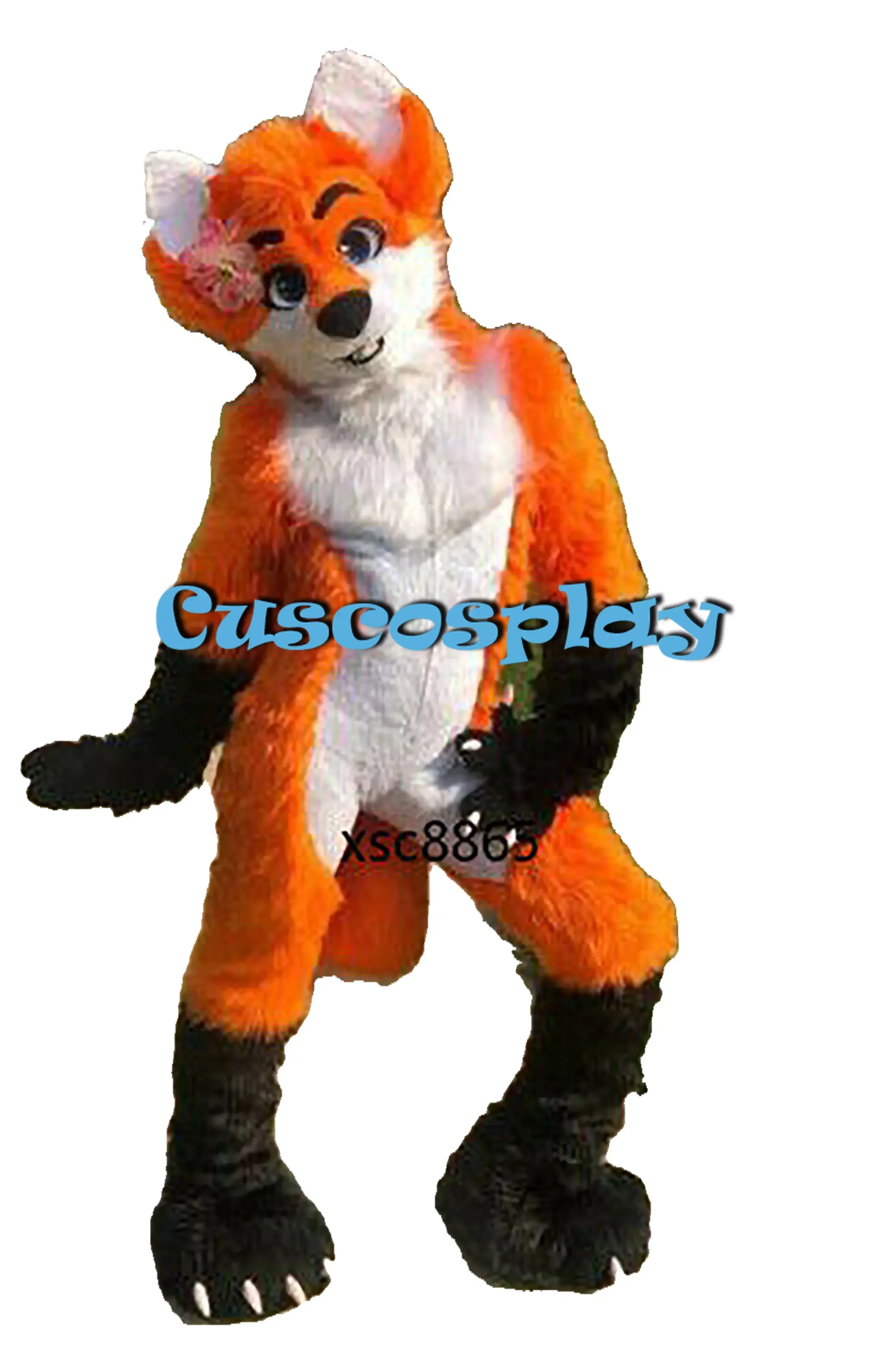 Christmas Long Fur Husky Dog Fox Fursuit Mascot Costumes Cartoon Mascot Apparel Performance Carnival Adult Size Birthday Party