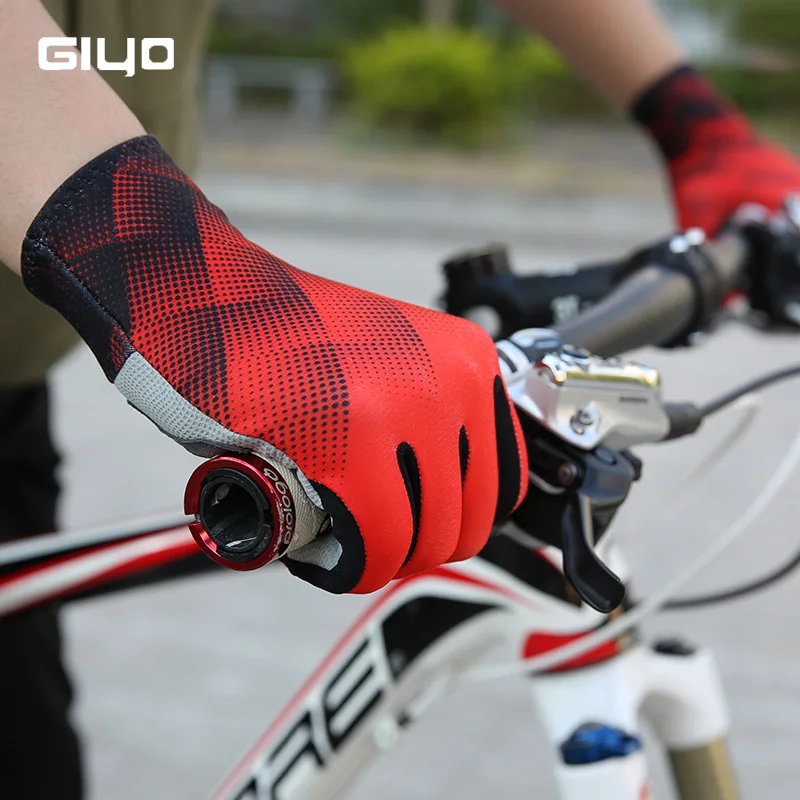 GIYO – gants de vélo antidérapants, en tissu Lycra brossé, avec écran tactile, doigts complets, pour la course, l'équitation et le cyclisme