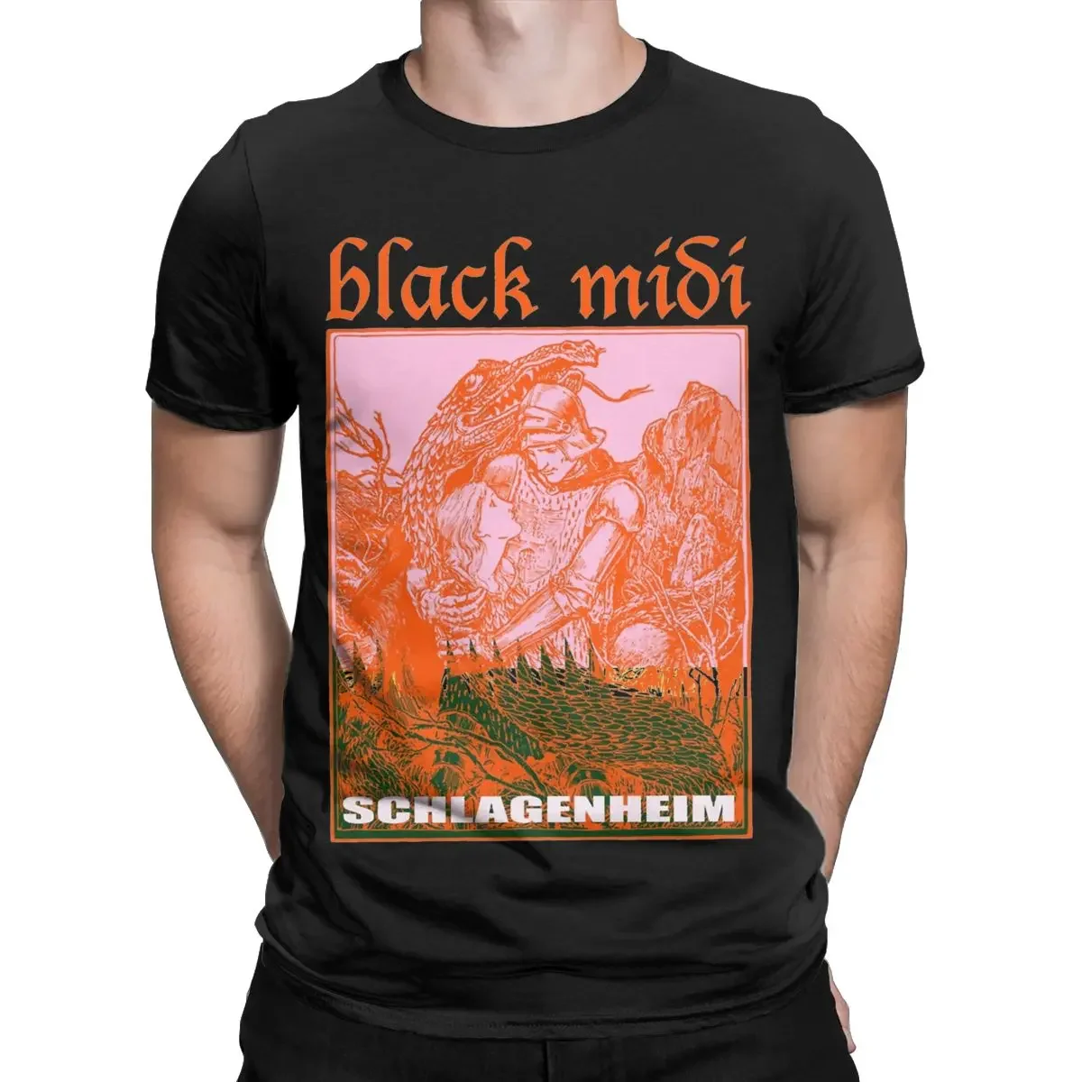 Black Midi Schlagenheim Men's T Shirt Funny Tees Short Sleeve Crewneck T-Shirts 100% Cotton Birthday Gift Tops