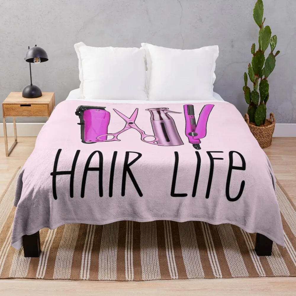 Hairstylist hairdresser cosmetologist cosmetology beautician salon hair scissors shears dye gift Throw Blanket