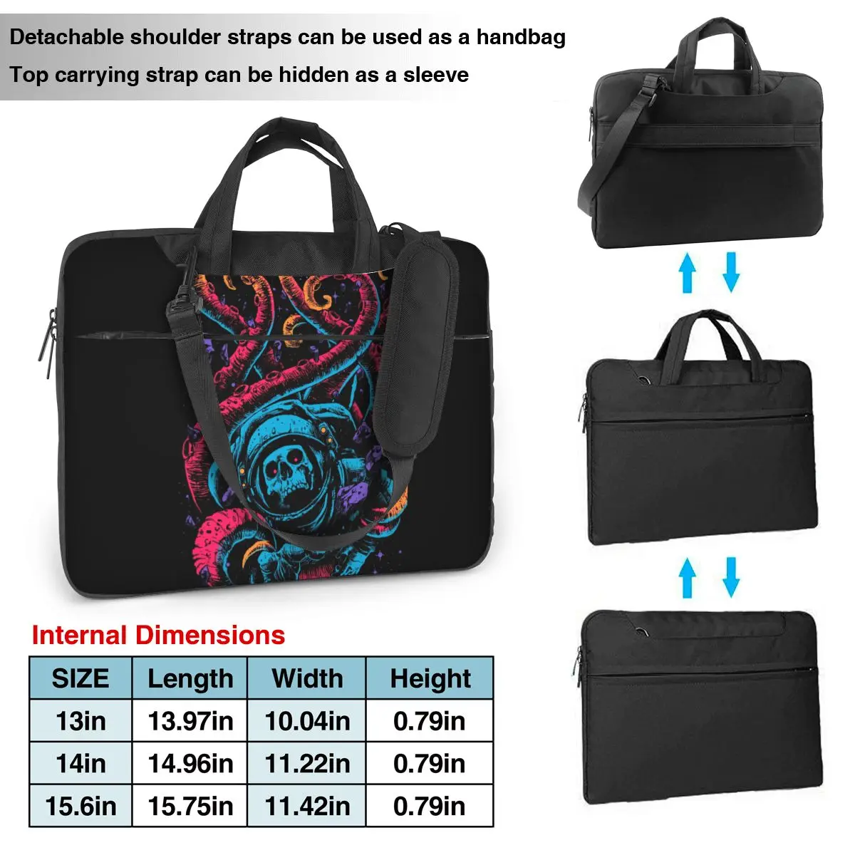 Horror Lost Laptop Bag Skull Spaceman For Macbook Air Pro Lenovo 13 14 15 15.6 Case Travelmate Shockproof Pouch