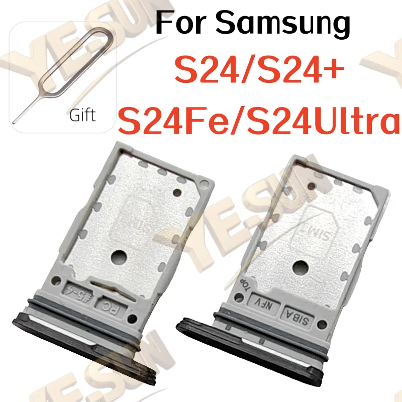 

Для Samsung Galaxy S24 S24Ultra S24 + Plus S24Fe лоток для SIM-карты, держатель ящика с двумя слотами, запасные части