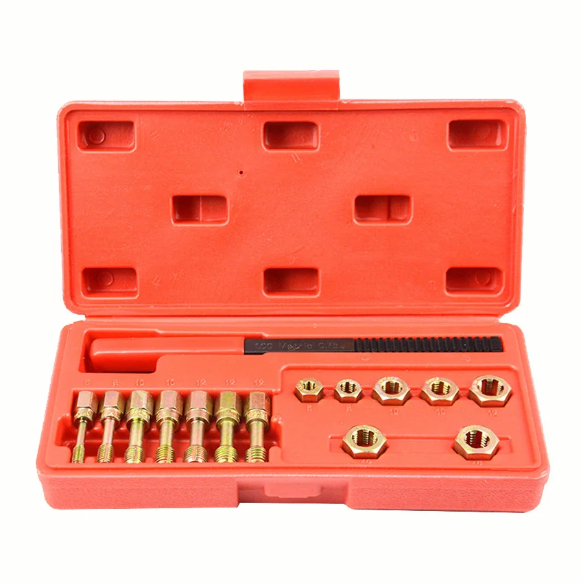 15Pcs/Set Screw Thread Restorer Kits  Auto Tap Thread Repair Hand Tool Combination Set