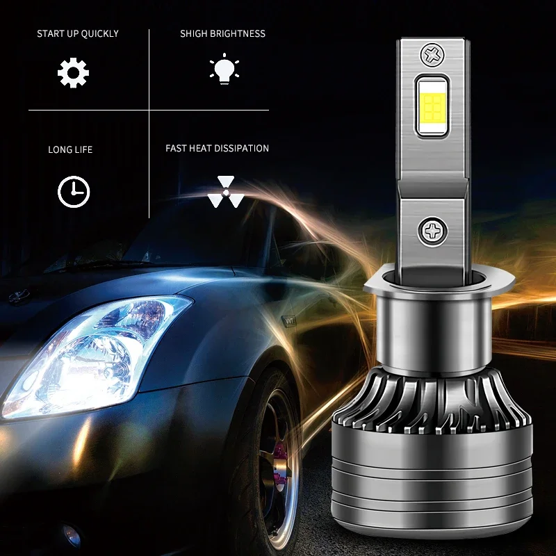 YHKOMS 80W 25000LM Canbus H4 H7 H1 LED Car Headlight H8 H9 H11 9005 9006 9012 ar Styling Auto Headlamp Fog Light Bulbs 12V