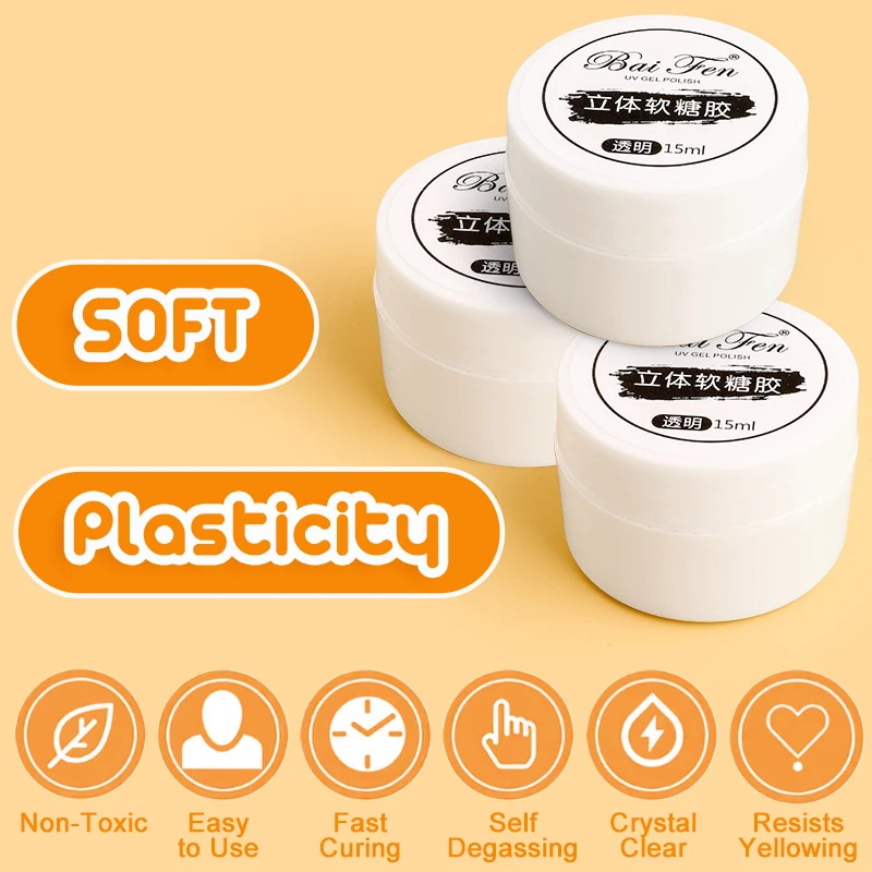 15g Soft UV Resin Clay Type  Elastic&Bendable Crystal Clear Ultraviolet DIY Material with Sculpting Durable and Odorless Crafts