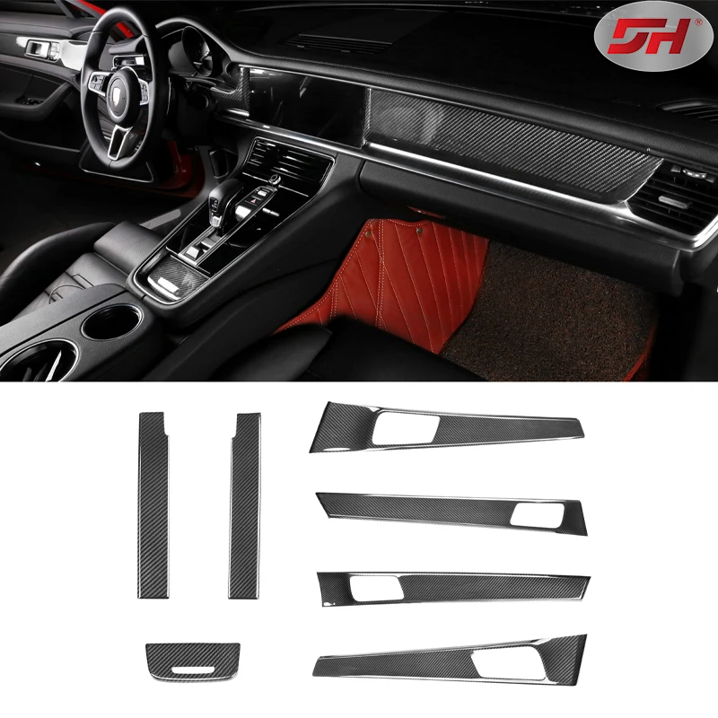 For Porsche Panamera 2017-2023 Car Interior Accessories Carbon Fiber Dry Stickers