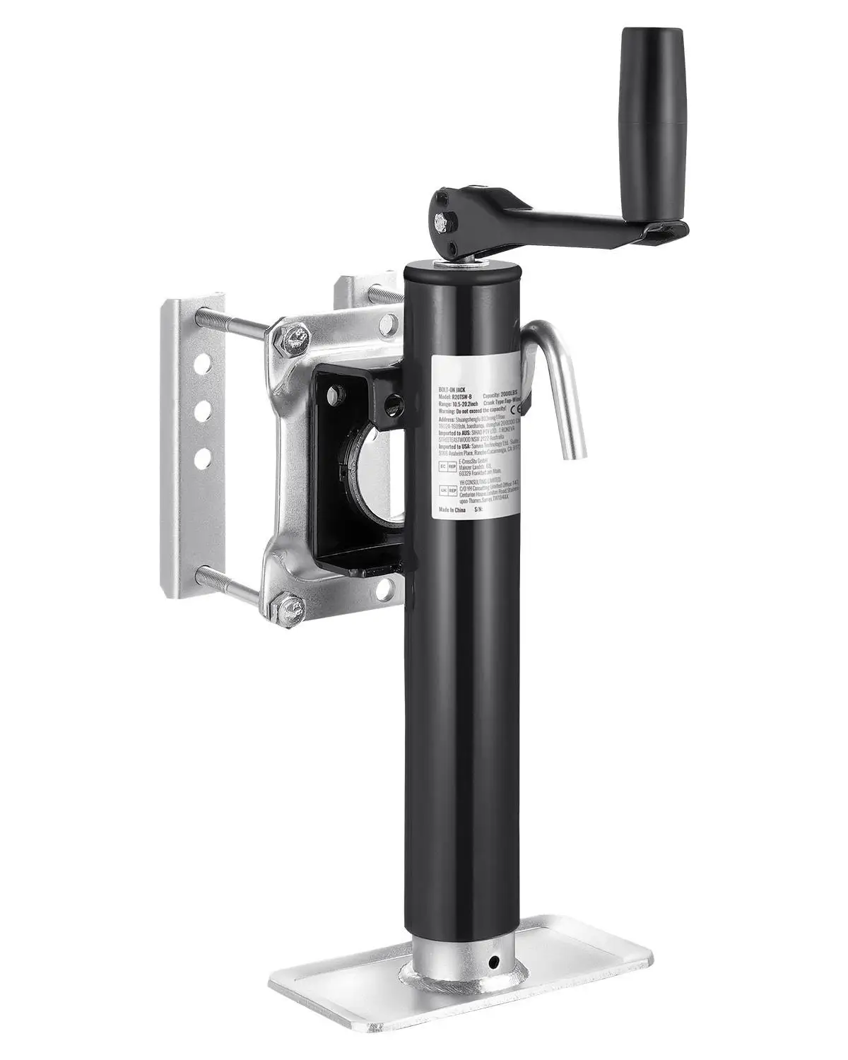 Trailer Jack, 2000 lbs Dynamic Load Capacity, Heavy Duty Swivel Bolt-on Trailer Jack, 10