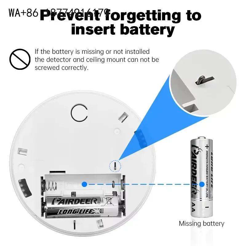 wmwmnu Factory Supply 85Db Dc 3V Hotels Shops Wireless Fire Security Alarm Sensor Wifi Smart Smoke Detector