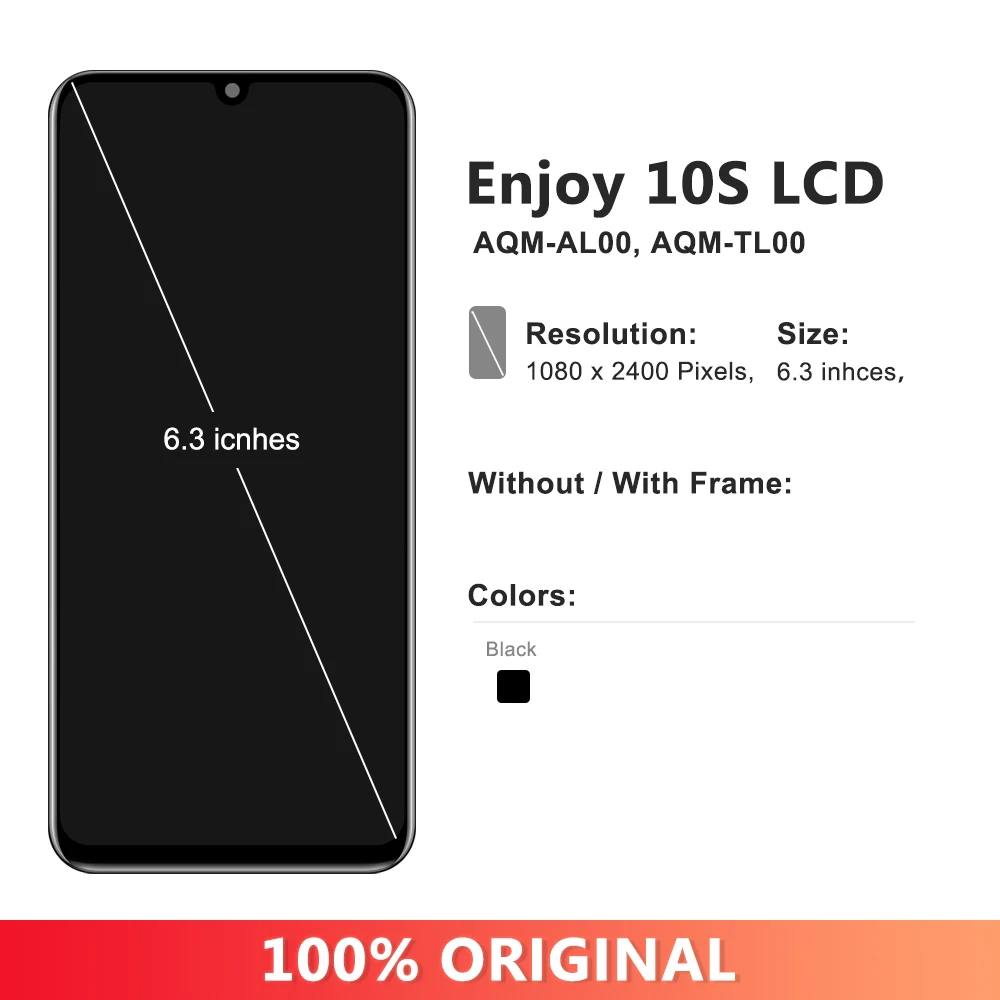 6.3 ''TFT Enjoy 10s Display Screen per Huawei Enjoy 10s AQM-AL00 Display Lcd Touch Screen Digital Enjoy 10s Screen Assembly