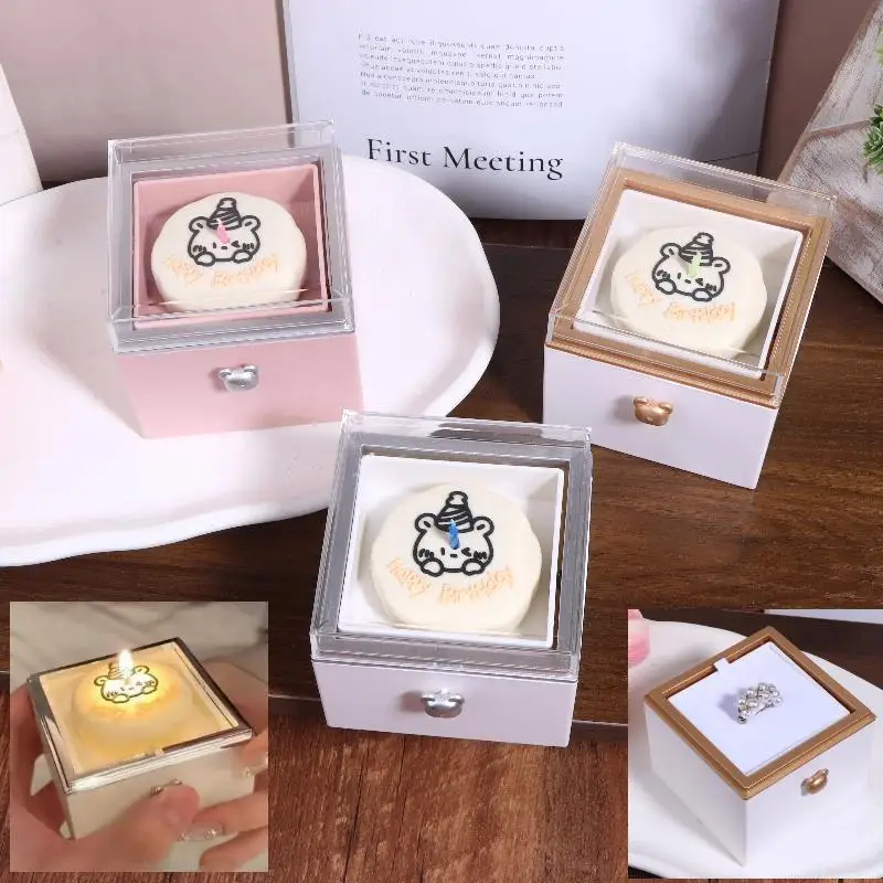 صندوق عيد الميلاد الإبداعي المفاجئ الدوار لتخزين الكيك وحقيبة هدايا لخاتم/قلادة صندوق هدايا مفاجأة لحفلات أعياد الميلاد #2