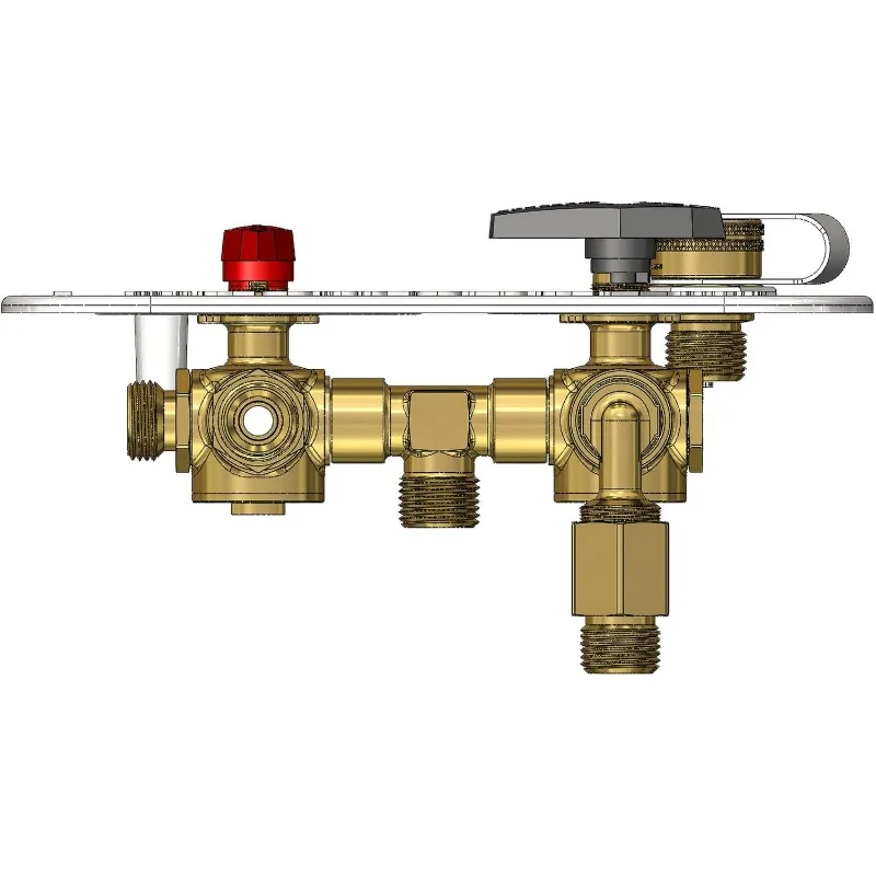 RV MANRV102-RF RV Water Service Panel with 4 Function Low Lead Brass Valve Supply  Bypass for Tank Filling & Maintenance