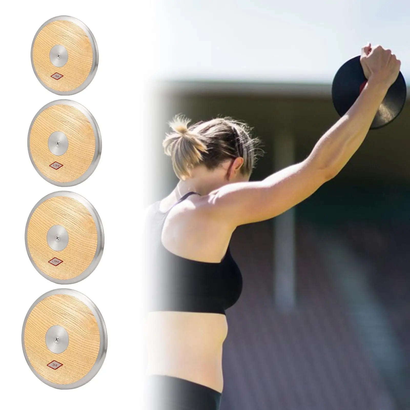 

Track and Field Discus Wood Discus Training Disc Sports Training Equipment for Men Women