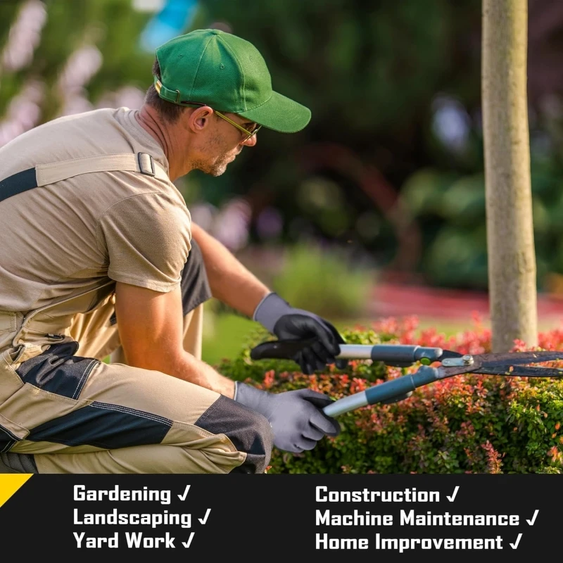 Gartenarbeit-Arbeitshandschuhe, Mikroschaum-Nitril-beschichtete Touchscreen-Nylon-Sicherheitshandschuhe mit Griff für Männer, Hof, Rasen, Mechaniker – Detail 7