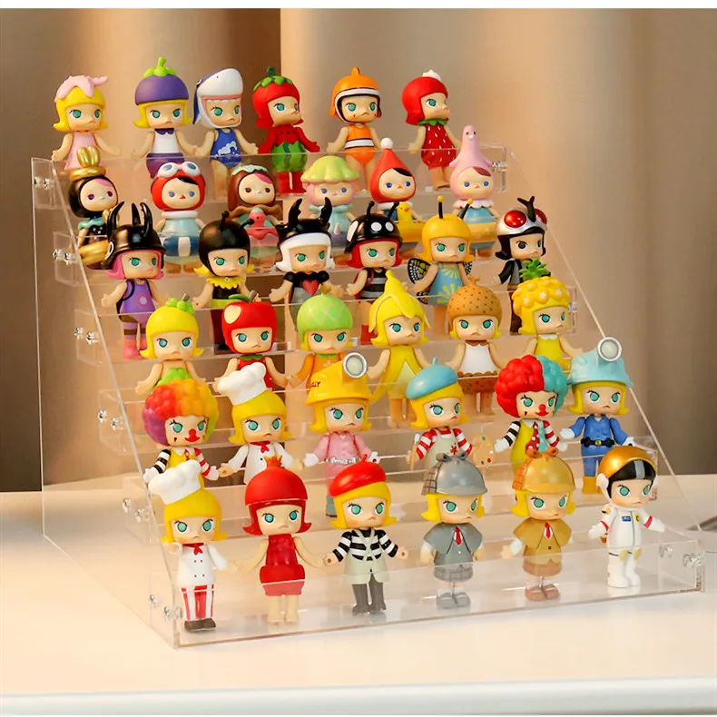 Cartoon Doll Acrylic Blind Box Action Figure Storage Display Case Toy Display Stand Essential Oil Bottle Storage Box