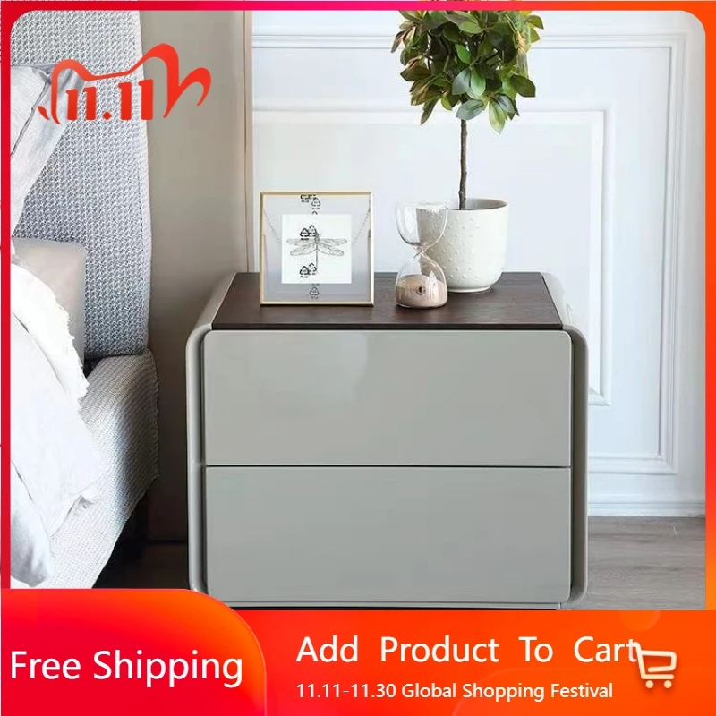 

Organizer Wood Bedside Table Bedroom Mobile Coffee Cabinets Living Room Drawers Luxury Nightstand Storage Muebles Home Furniture