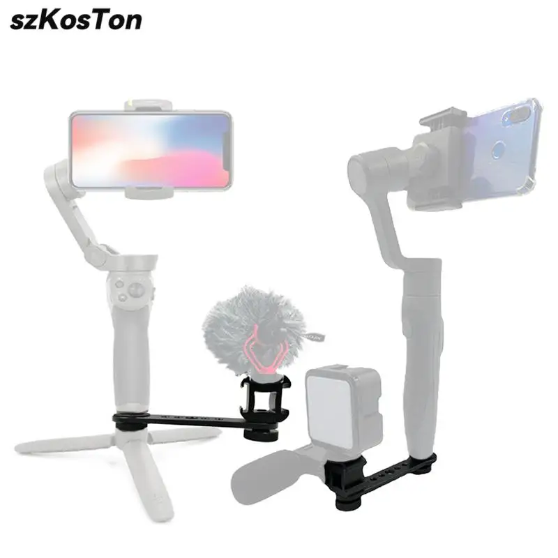 アルミニウム製カメラシューズアダプター,トリプルコールドシューズ,LEDライトモニター,マイク,フラッシュビデオ