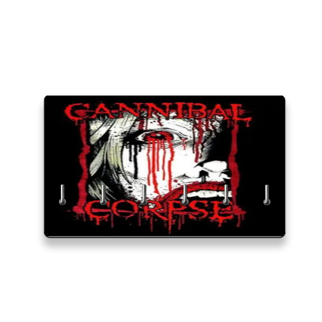 C-Cannibal_C-Corpse Heavy Metal Band Key holder home wall hooks door entryway hallway kitchen wall bedroom decor with 6 hooks