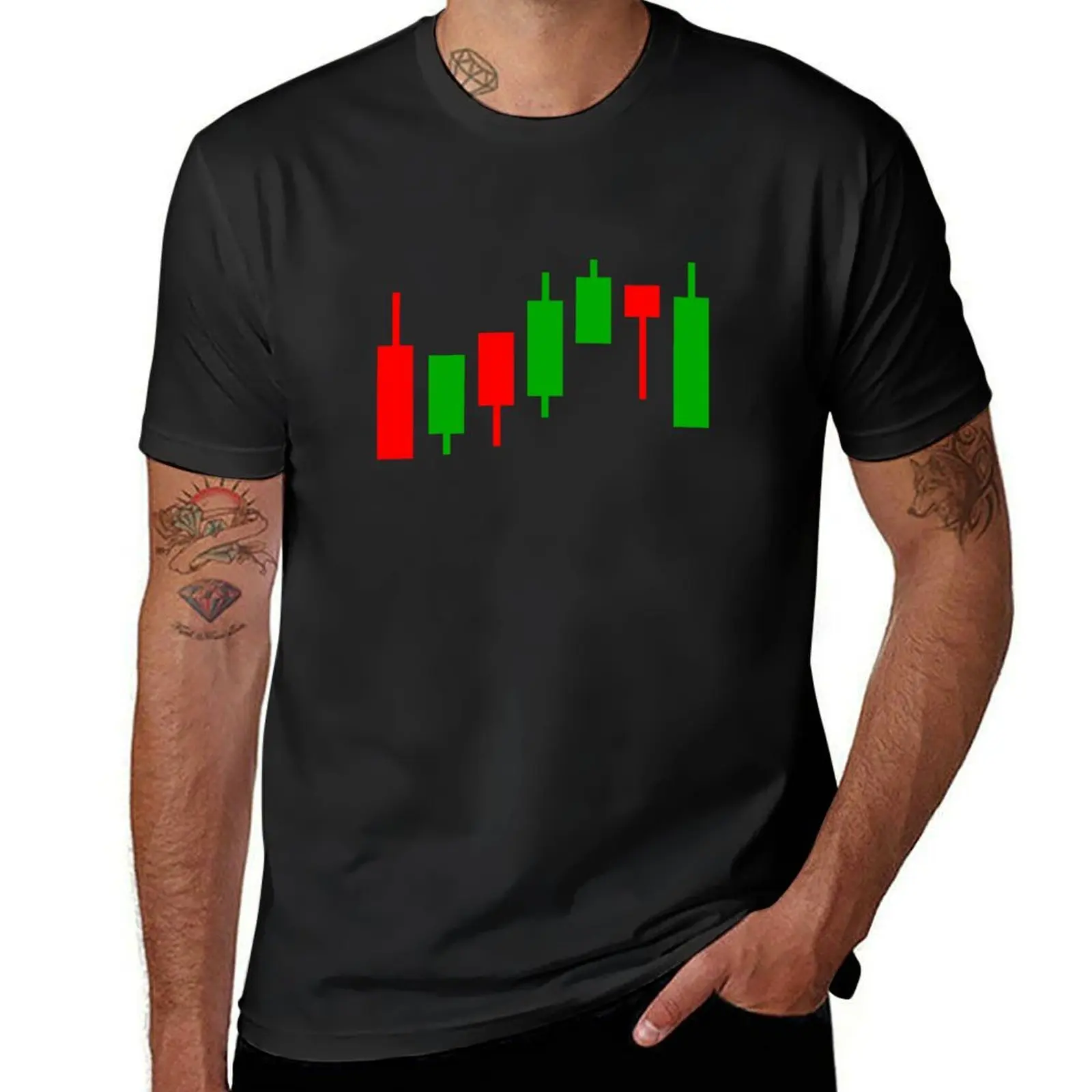 Trading Chart Candlestick Pattern T-shirt tees korean fashion for a boy oversizeds mens t shirts