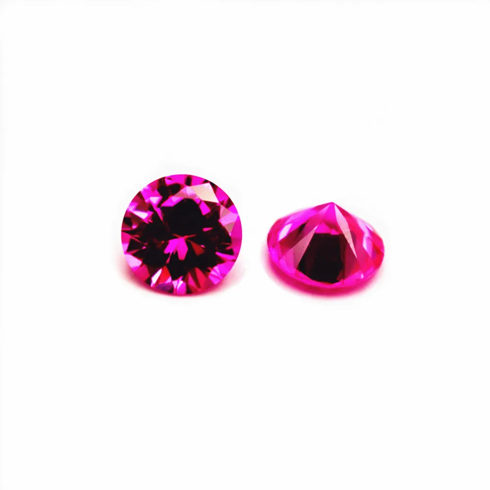 

High Quality Pink Ruby Mohs Hardness 9 Round Faceted Gemstone Brilliant Cut Ruby Gem