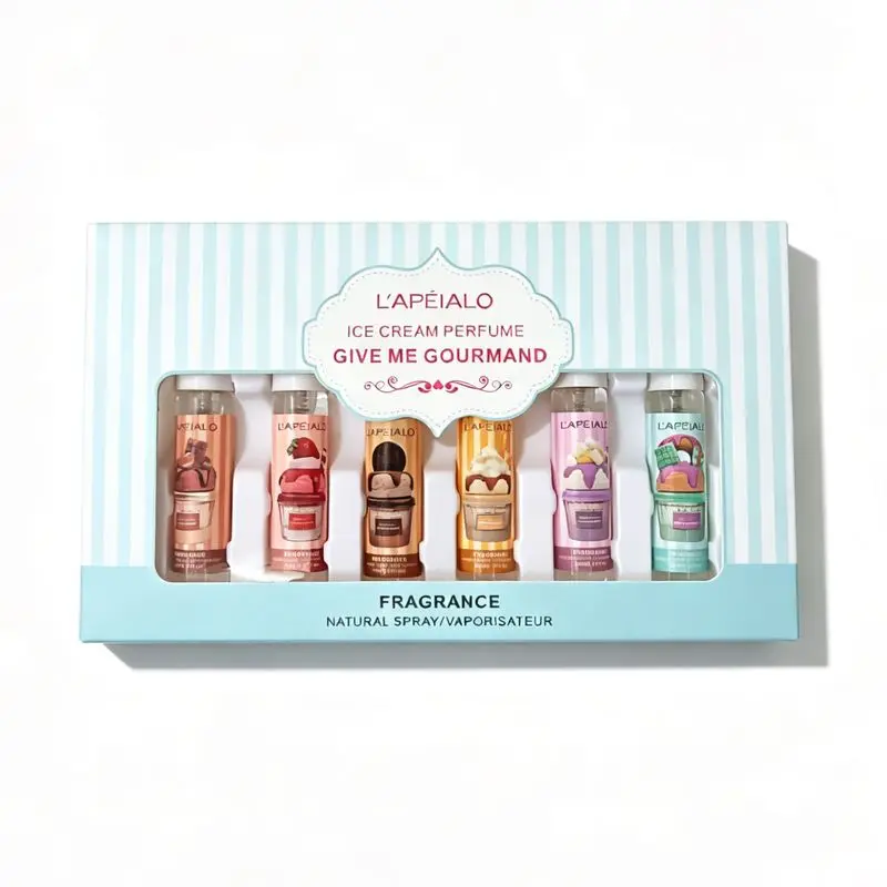 LAPEIALO Ice cream perfume 6 Gift box set of gourmet milk-flavored light fragrance mini portable spray bottles view 5