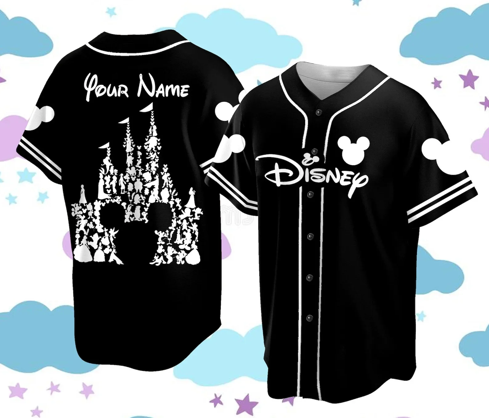 Disney Land Magic Kingdom Est 1955 Baseball Jersey Disney Baseball Jerseys Casual Sweatshirts Mens Womens Tops