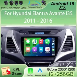 Android 16 Car Radio For Hyundai Elantra Avante I35 2011 - 2013 2014 2015 2016 Multimedia Player GPS Navigaion 2 din Stereo DVD