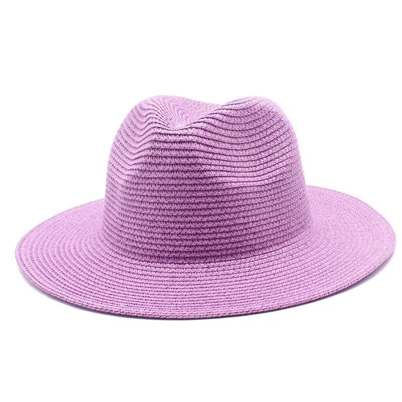 Sunshade Hat Men\'s and Women\'s Summer Panama Wide brim Straw Hat Fashion Colorful Outdoor Jazz Beach Straw Hat