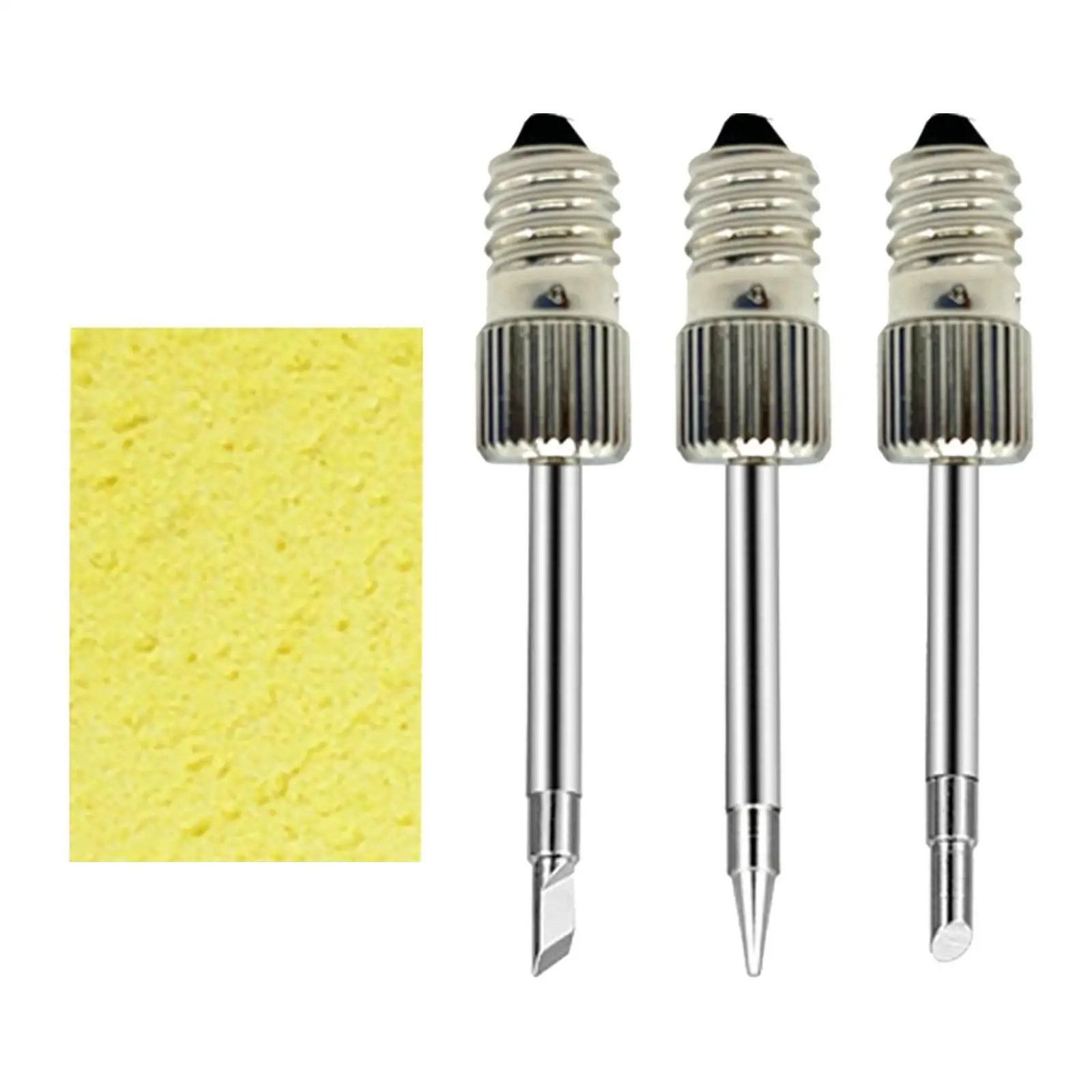 

3x Welding Soldering Tips Threaded Soldering head with Cleaning Sponge for Soldering Tips Tools