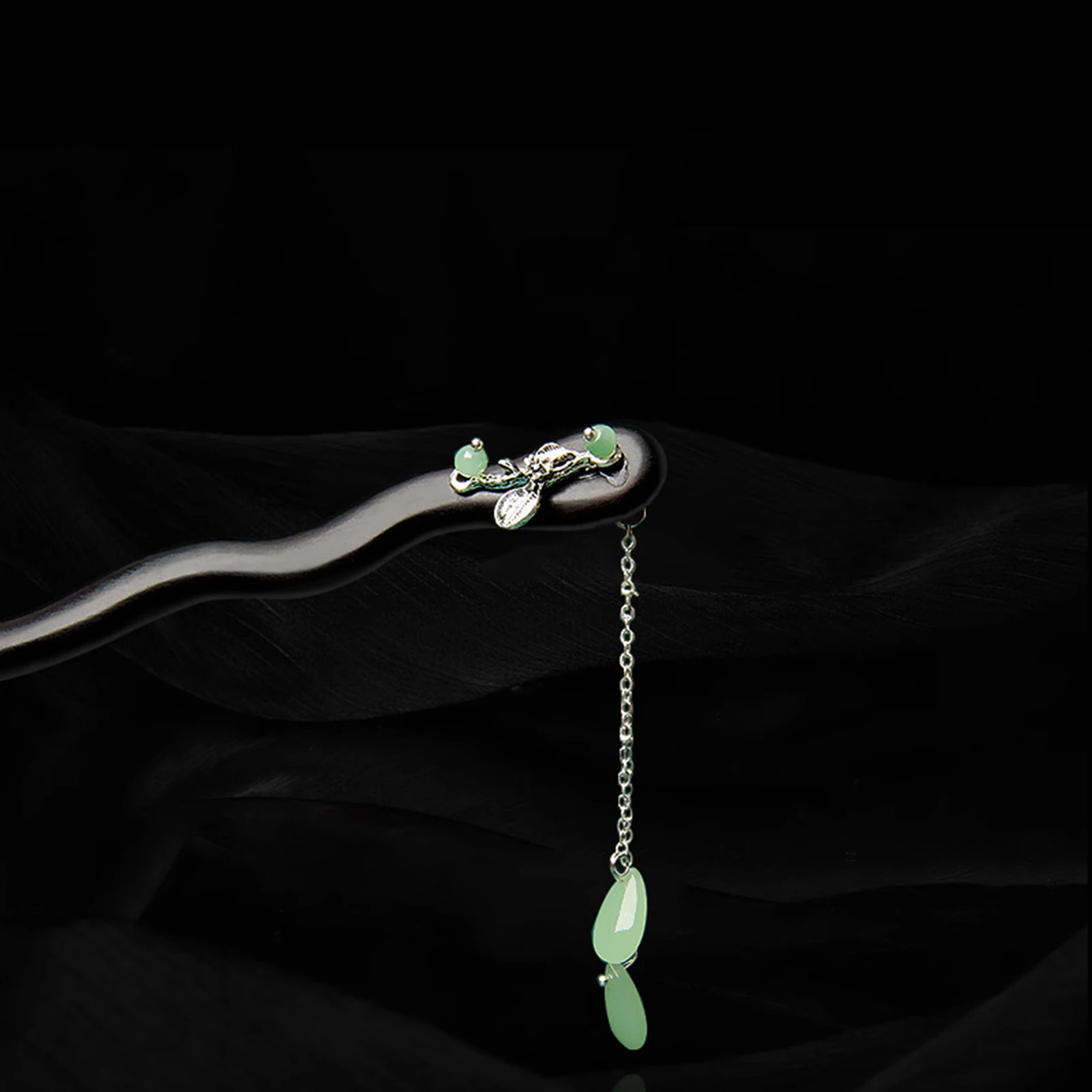 빈티지 술 머리핀 레트로 나무 잎 모양의 머리 스틱 포크 Chiense Cheongsam 장식 헤어 롤빵 쥬얼리 레트로 Hanfu Headwear