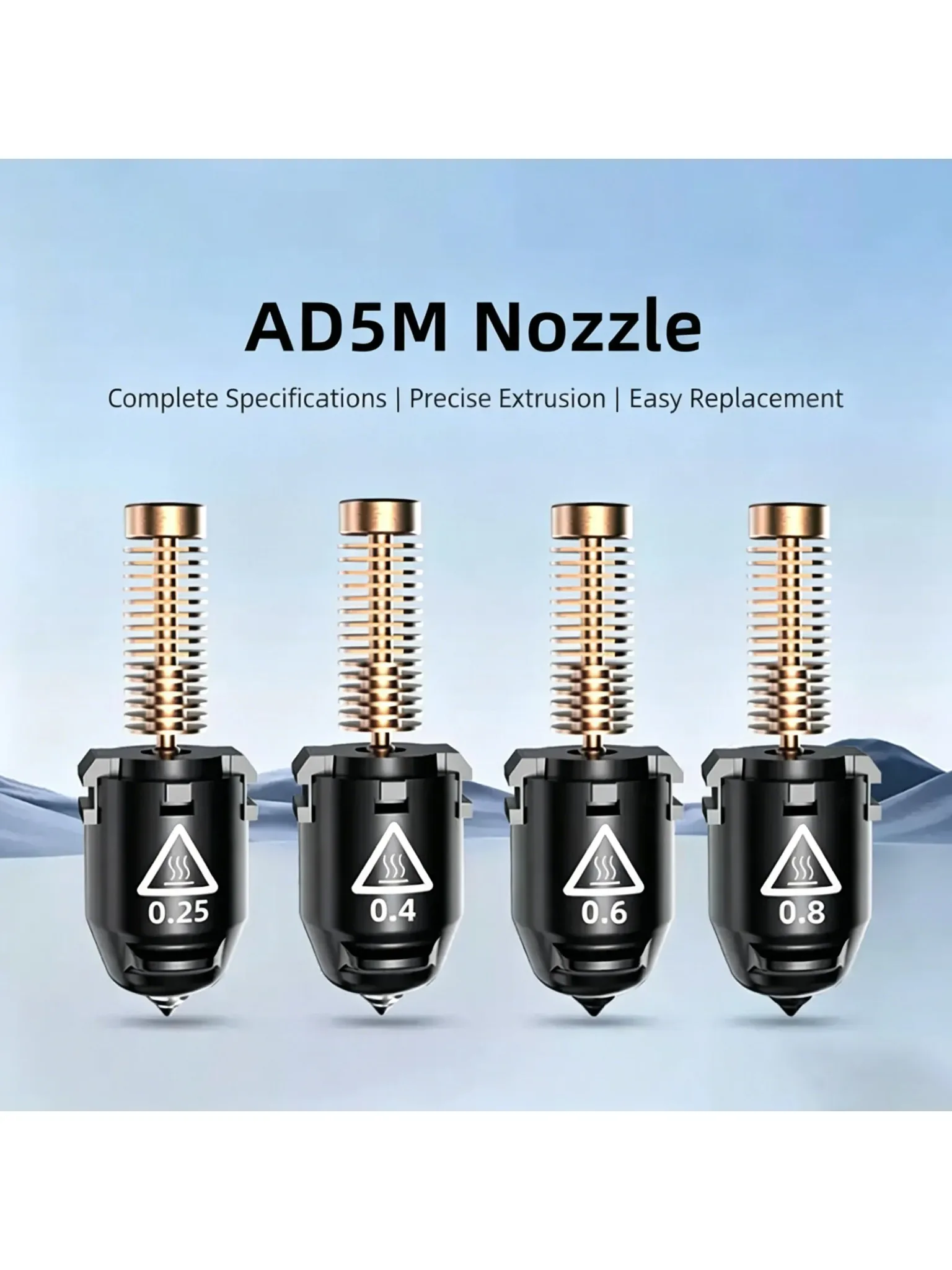 Zestaw dyszy Flashforge Adventurer AD5M / Dysza 5M Pro, Hotend 0.25/0.4/0.6/0.8mm, Dysza Wysokiej Prędkości do Drukarki 3D — zdjęcie produktu 6