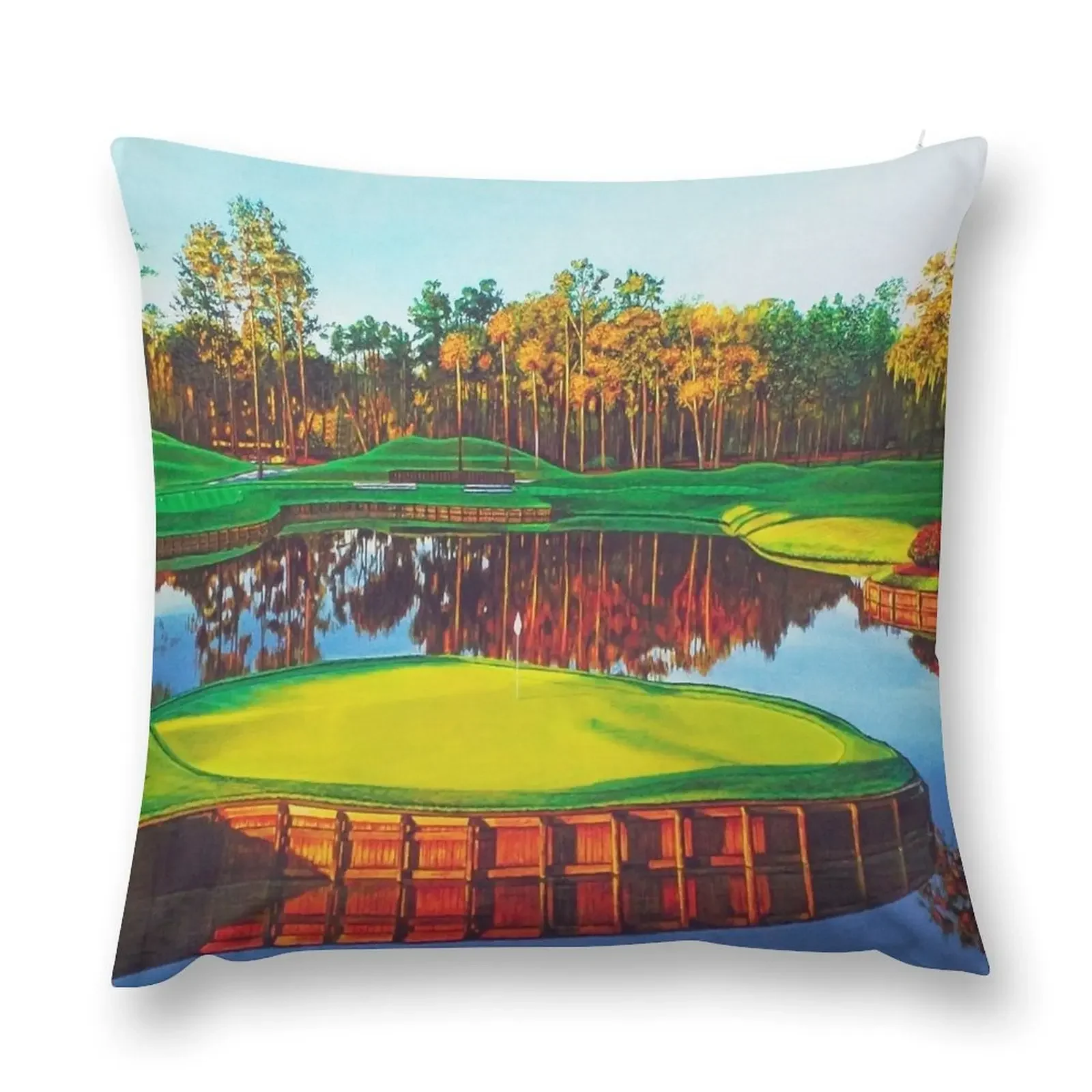 

17th hole at TPC Sawgrass Throw Pillow anime girl Sofa Covers For Living Room pillow