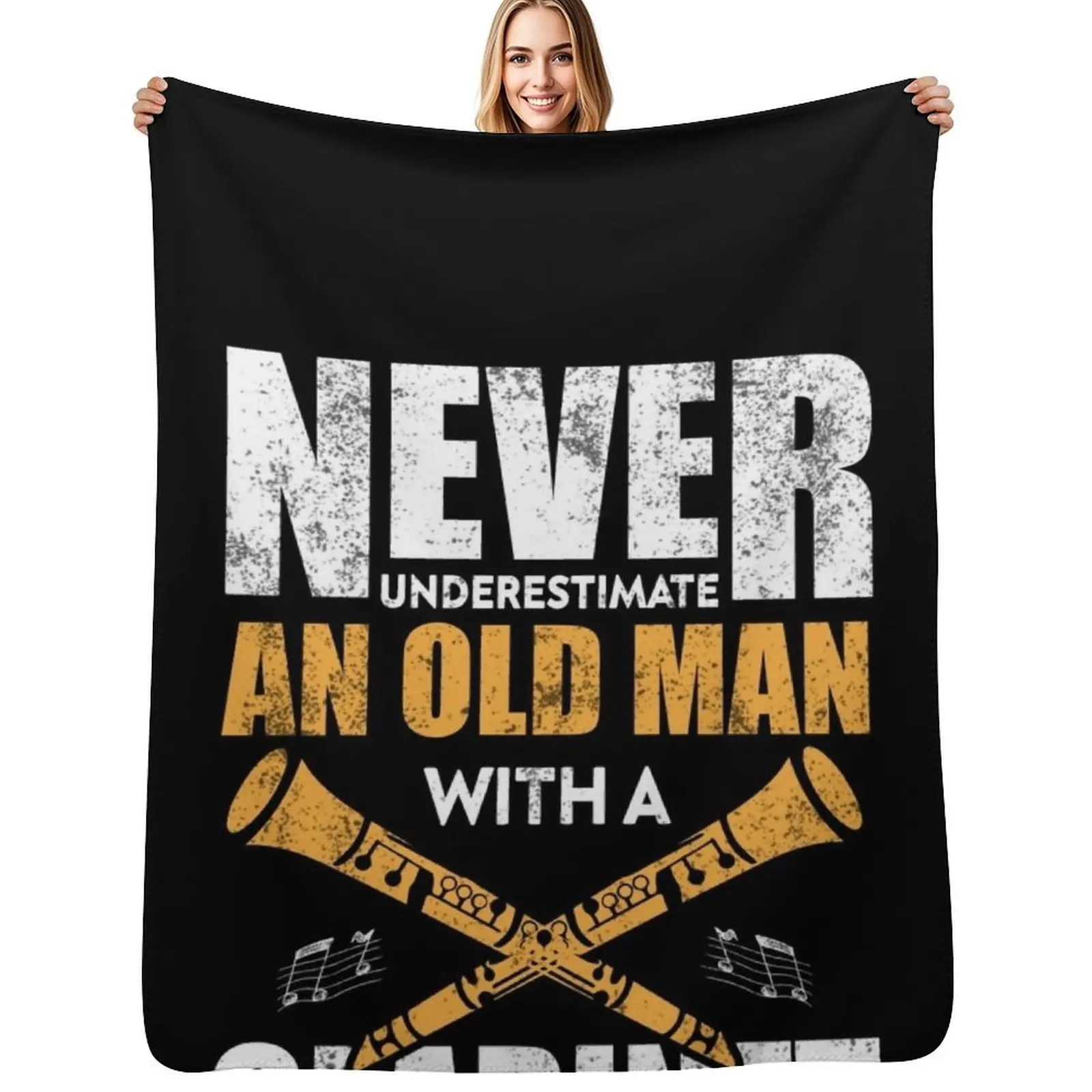 

Clarinetist Dad Grandpa Clarinet Throw Blanket Blankets For Bed Soft Plaid Bed Fashionable Retros Blankets