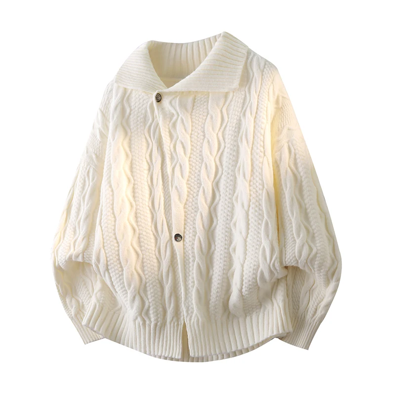 Men's New Winter Sweater New Arrival Knitted Sweater Mens Oversized Sweaters Coat Solid Color Zippered Cardigan Outerwear
