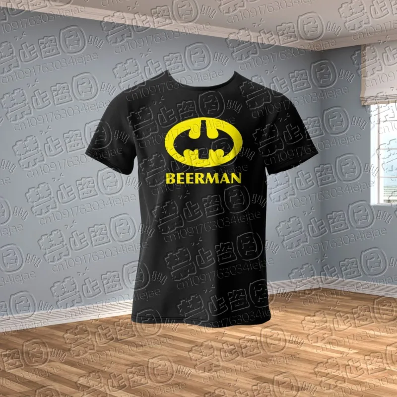 

MOTO Men's Beer Man Printed T-Shirt Oversized Classic Funny Graphic Tees for Men Women Summer Tops