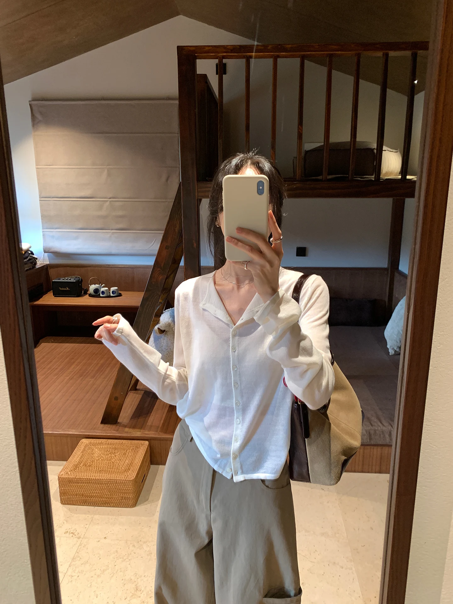 

BRIVIN Korean Sle White Slim Fit Knitted Open Cardigan Women's Long Sve Top Faionable Simple Versatile Autumn Wear