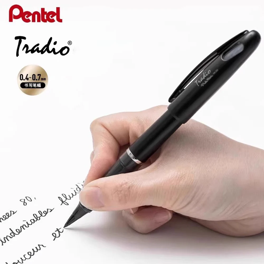 

Японская гелевая ручка Pentel + сменный блок TRJ50, прямая жидкая ручка большой емкости для эскизов, комиксов, ручная роспись, стационарная ручка на водной основе