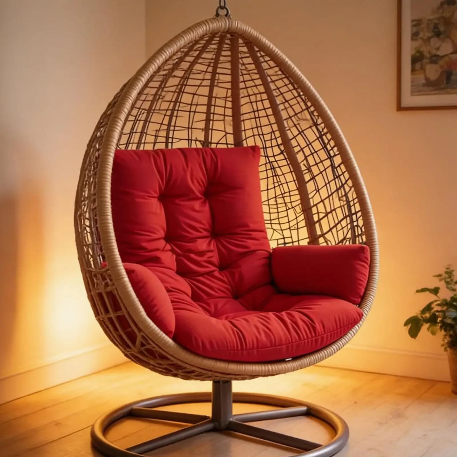Back Support Garden Swing Seat Pad, Outdoor Hanging Chair Cushion for Garden, Outdoor Furniture