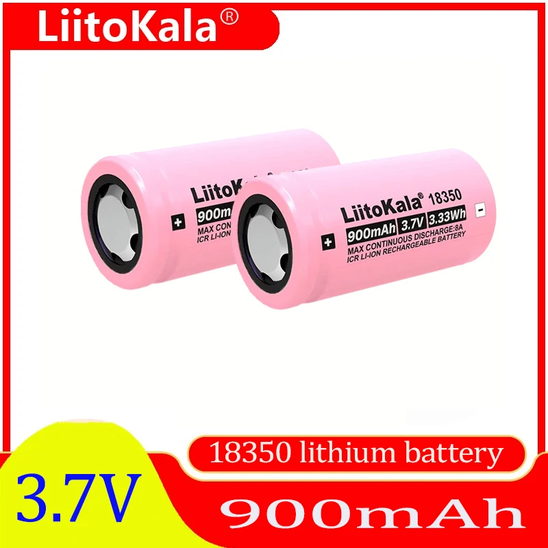 Liitokala New ICR 18350 900mAh power rechargeable lithium battery 3.7V 8A power for electrical tools flashlight