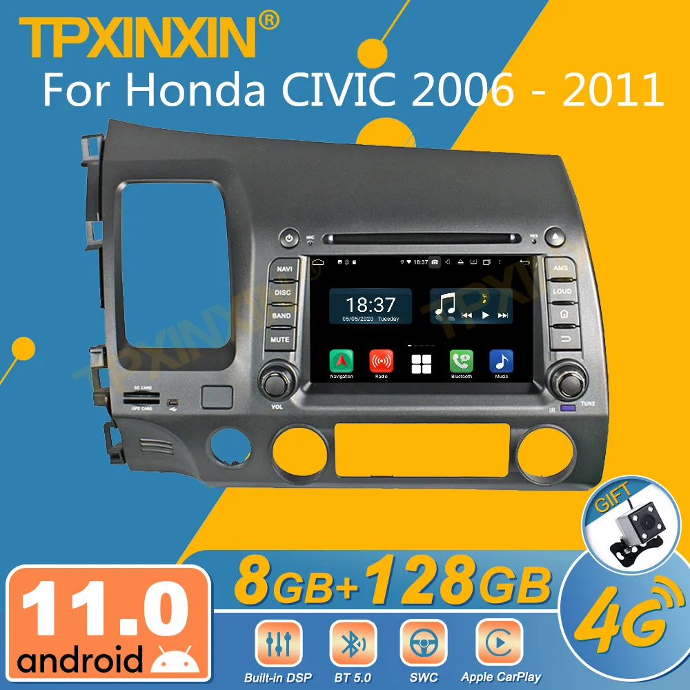 For Honda CIVIC 2006 - 2011 Android Car Radio 2 Din Stereo Receiver Autoradio Multimedia Player GPS Navi Head Unit Screen