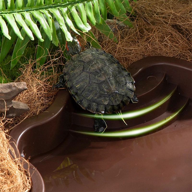 Semi-aquatic Turtle Water Basin Climbing Pet Soaking Tub Moisturising Turtle Decorative Supplies Aquascape Ornaments