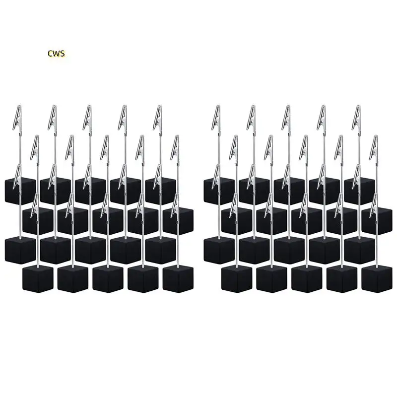 40 قطع مكعب قاعدة مذكرة حامل قصاصة مع التمساح كليب الخشب قاعدة الجدول رقم حامل مكعب قاعدة مكان حامل البطاقة