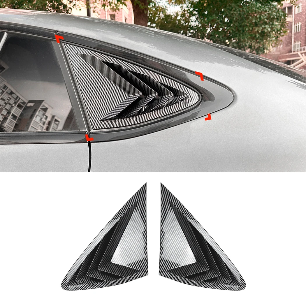 Car Rear Window Shutter Cover Trim For Mercedes Benz GLC Coupe C253 2016-2022 Window Louver Side Vent Trim Glossy black
