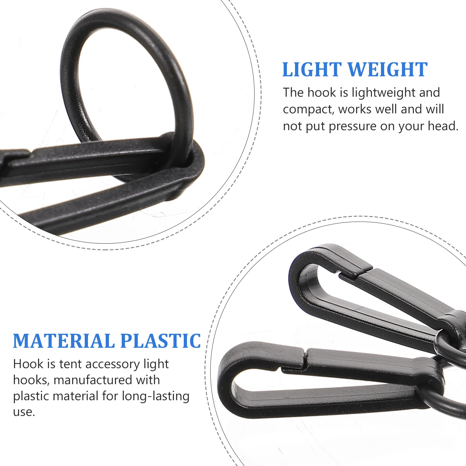 

100Pcs Headlight Hook for Hardhat Secure Stable Compact Lightweight Design Suitable Night Work Construction Safety