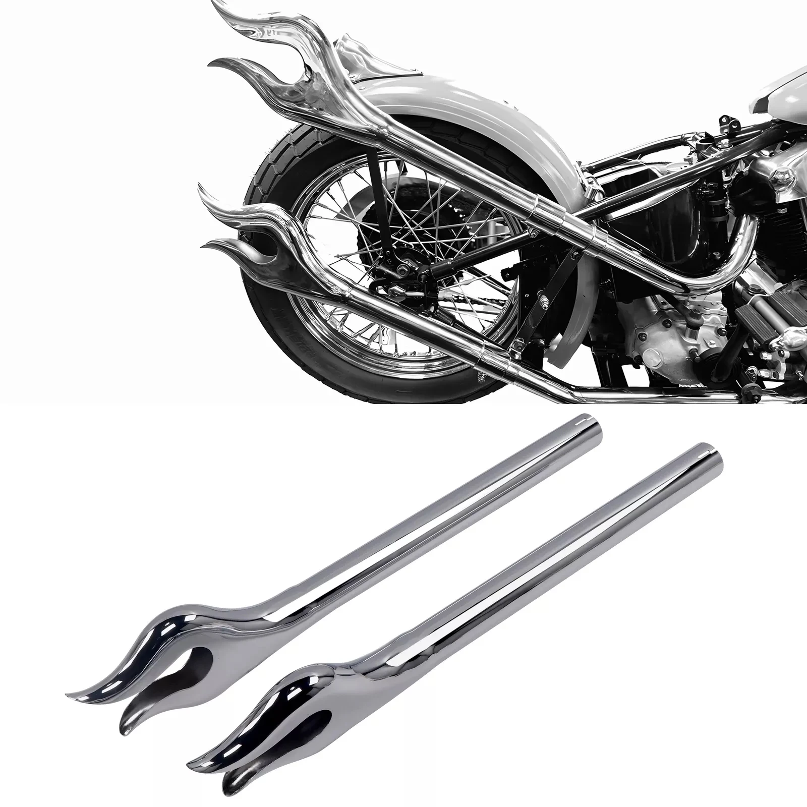 

SHARKROAD Classic Flame Fishtail Mufflers for Harley Davidson Touring Exhaust 1995-2016 Models