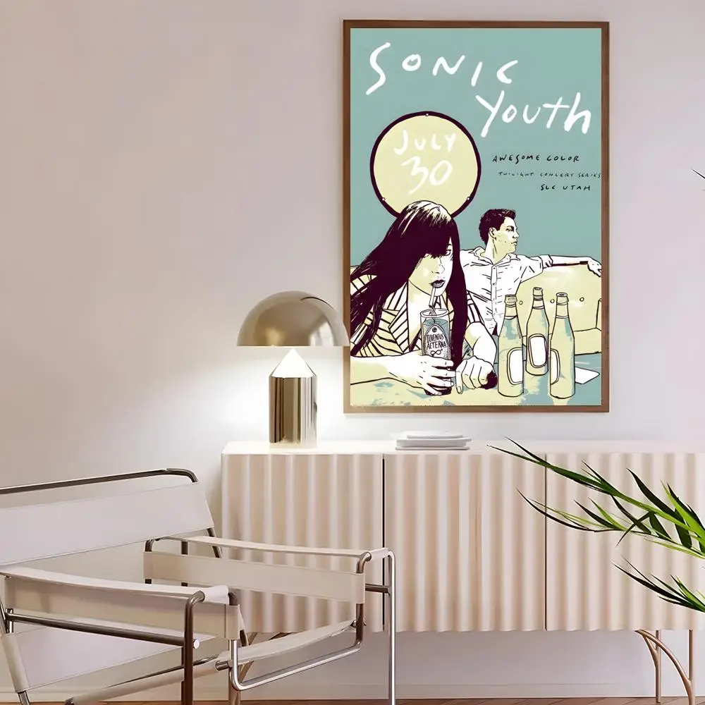 التجريبية روك المغني سونيك الشباب الفرقة المشارك ملصق جدار يطبع لغرفة المعيشة غرفة نوم مكتب هدية تزيين المنزل #6