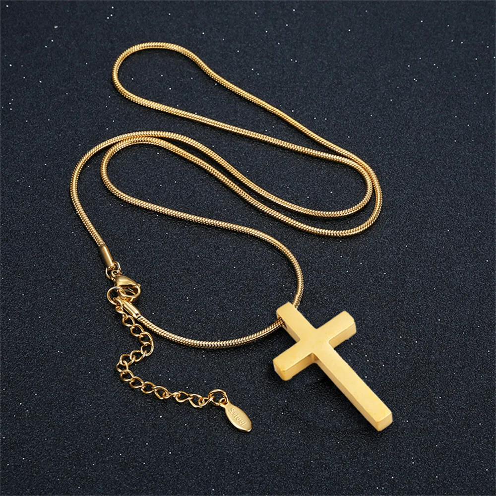 

Religious Fashion Jesus Cross Pendant Female Gold Silver Color Stainless Steel Snake Chain Necklace For Women Jewelry Gift 2025