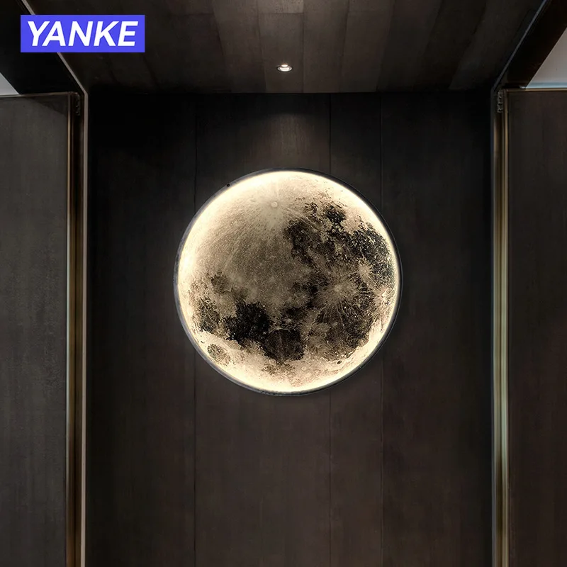 2026 Mond-LED-Wandleuchte mit Fernbedienung, dimmbar, kreatives modernes Design, leuchtende Beleuchtung für Schlafzimmer, Wohnzimmer, Galerie