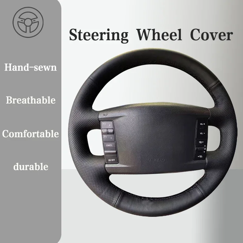 

Microfiber Leather Steering Wheel Cover For Volkswagen VW Touareg Phaeton 2002 2003-2010 Handle Cover Interior Car Accessories